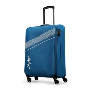 Skybags Trick Polyester Softsided 69 cm Cabin Stylish Luggage Trolley with 4 Wheels | Blue Trolley Bag - Unisex